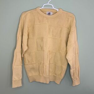 Vintage EF EN EF Enterprise Men XL yellow  Sweater made in USA cotton crew neck